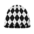 Black And White Argyle Pattern Print Beanie