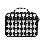 Black And White Argyle Pattern Print Briefcase Bible Bag