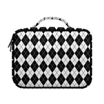 Black And White Argyle Pattern Print Briefcase Bible Bag