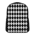 Black And White Argyle Pattern Print Casual Backpack