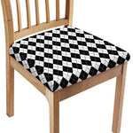Black And White Argyle Pattern Print Chair Cushion Cover