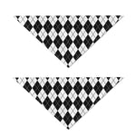 Black And White Argyle Pattern Print Dog Bandana