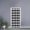 Black And White Argyle Pattern Print Door Sticker