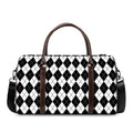 Black And White Argyle Pattern Print Duffel Bag