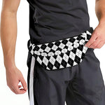 Black And White Argyle Pattern Print Fanny Pack