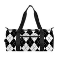 Black And White Argyle Pattern Print Gym Bag
