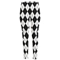 Black And White Argyle Pattern Print High-Waisted Pocket Leggings