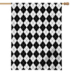 Black And White Argyle Pattern Print House Flag