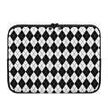 Black And White Argyle Pattern Print Laptop Sleeve