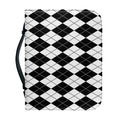 Black And White Argyle Pattern Print Leather Bible Cover