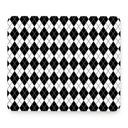 Black And White Argyle Pattern Print Mouse Pad