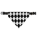 Black And White Argyle Pattern Print Over The Collar Dog Bandana