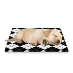 Black And White Argyle Pattern Print Pet Cooling Mat Cover