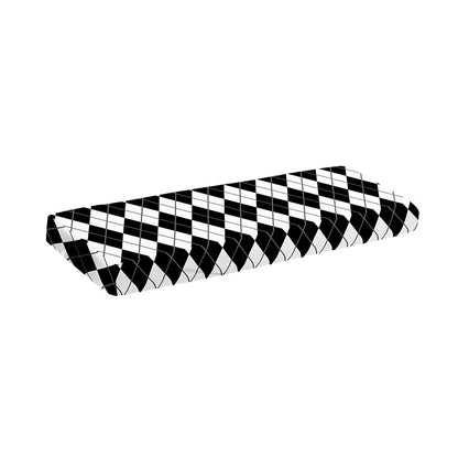 Black And White Argyle Pattern Print Piano Keyboard Cover