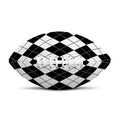 Black And White Argyle Pattern Print Rugby Ball