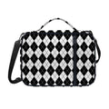 Black And White Argyle Pattern Print Shoulder Strap Bible Bag