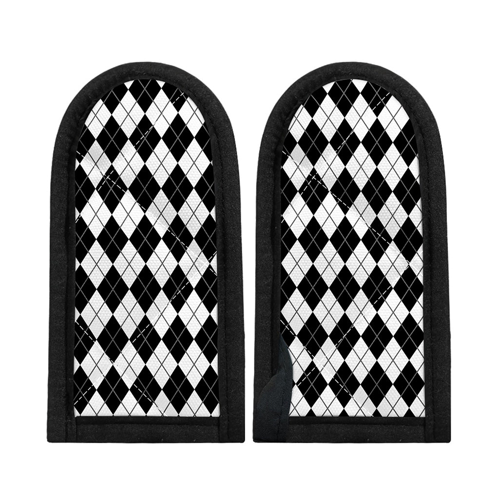 Black And White Argyle Pattern Print Skillet Handle Cover