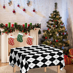 Black And White Argyle Pattern Print Tablecloth