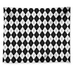 Black And White Argyle Pattern Print Tapestry