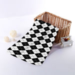 Black And White Argyle Pattern Print Towel