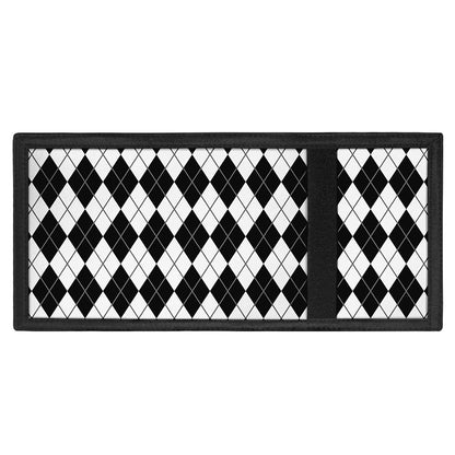 Black And White Argyle Pattern Print Trifold Wallet