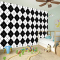 Black And White Argyle Pattern Print Wall Sticker