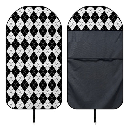 Black And White Argyle Pattern Print Waterproof Car Seat Cover