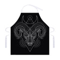 Black And White Aries Sign Print Adjustable Apron
