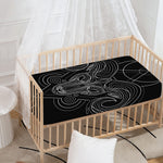 Black And White Aries Sign Print Baby Crib Sheet