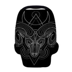 Black And White Aries Sign Print Baby Seat Cover