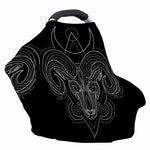 Black And White Aries Sign Print Baby Seat Cover