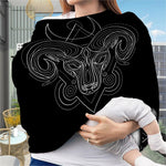 Black And White Aries Sign Print Baby Seat Cover