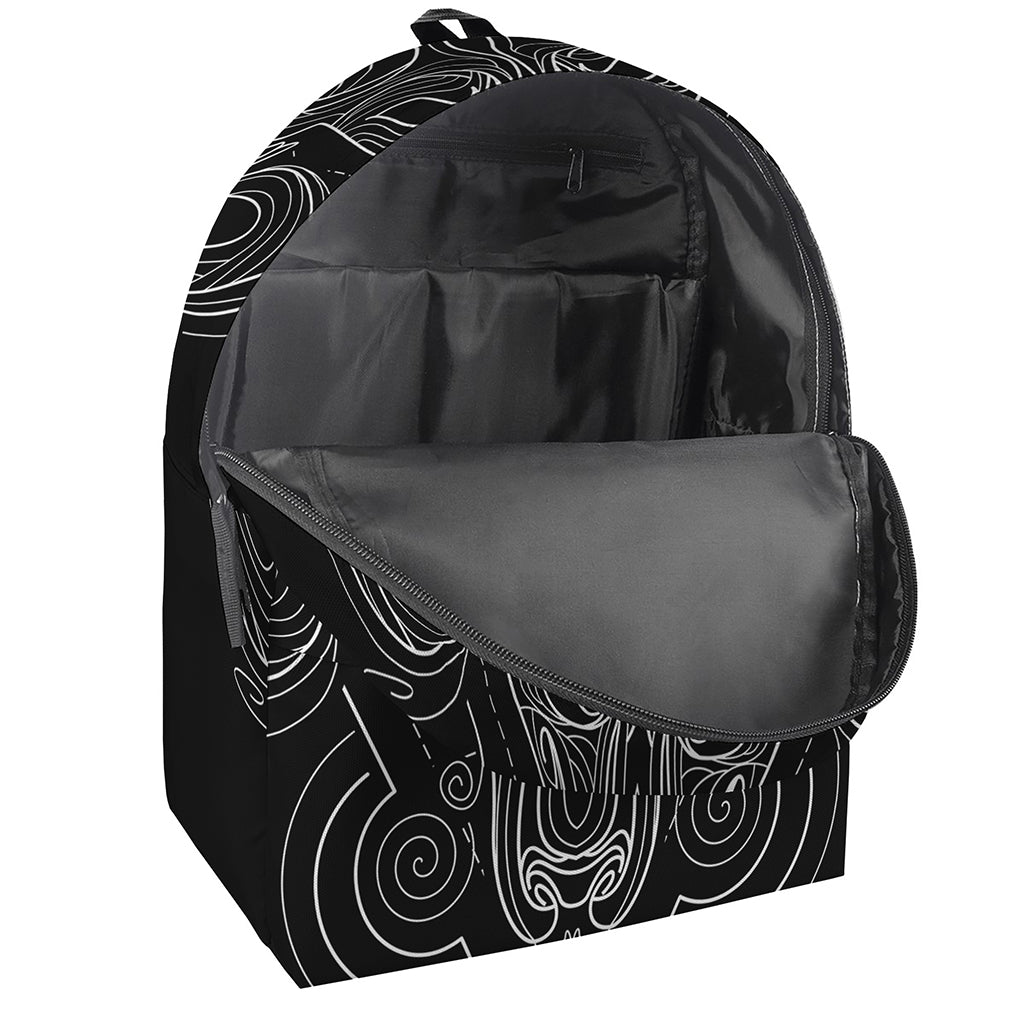 Black And White Aries Sign Print Backpack