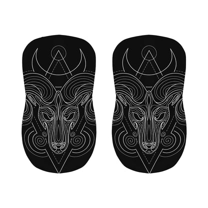 Black And White Aries Sign Print Bar Stool Covers