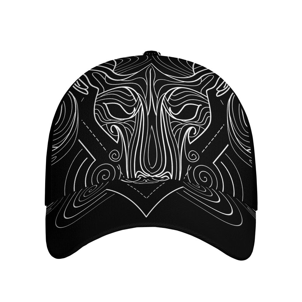 Black And White Aries Sign Print Baseball Cap