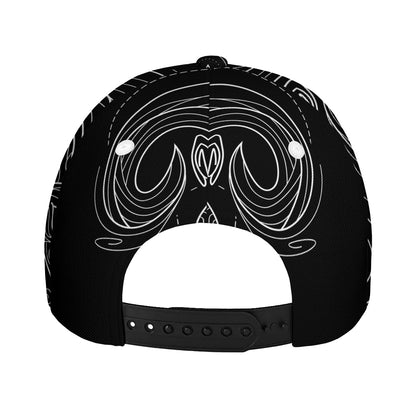 Black And White Aries Sign Print Baseball Cap