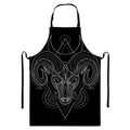 Black And White Aries Sign Print Bib Apron With Pocket