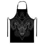 Black And White Aries Sign Print Bib Apron With Pocket