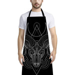Black And White Aries Sign Print Bib Apron With Pocket