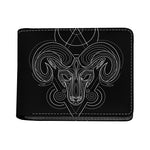 Black And White Aries Sign Print Bifold Wallet