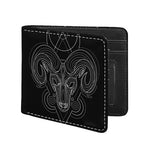 Black And White Aries Sign Print Bifold Wallet