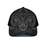 Black And White Aries Sign Print Black Mesh Trucker Cap