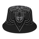 Black And White Aries Sign Print Bucket Hat