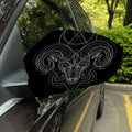 Black And White Aries Sign Print Car Side Mirror Covers