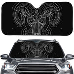 Black And White Aries Sign Print Car Windshield Sun Shade