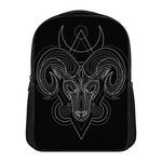 Black And White Aries Sign Print Casual Backpack