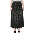 Black And White Aries Sign Print Chiffon Maxi Skirt