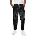 Black And White Aries Sign Print Cotton Sweatpants