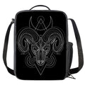 Black And White Aries Sign Print Crossbody Lunch Bag