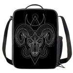 Black And White Aries Sign Print Crossbody Lunch Bag